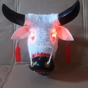 Mainan Anak Bantengan Mata Menyala  | Kuda Lumping | Topeng Banteng Kayu# 5