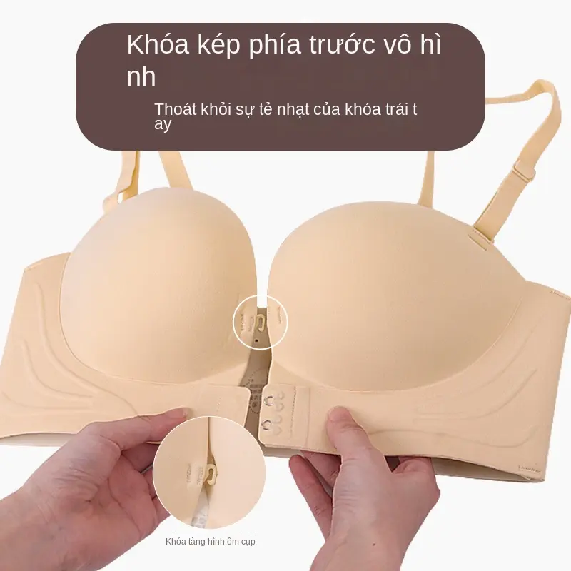 Đồ Lót Áo Ống Cho Nữ, Khóa Trước, Không Dây, Chống Trượt, Đẩy Lên Ngực Nhỏ Hỗ Trợ Trên Cùng, Chống Chảy Xệ, Không Có Vòng Thép, Áo Ngực