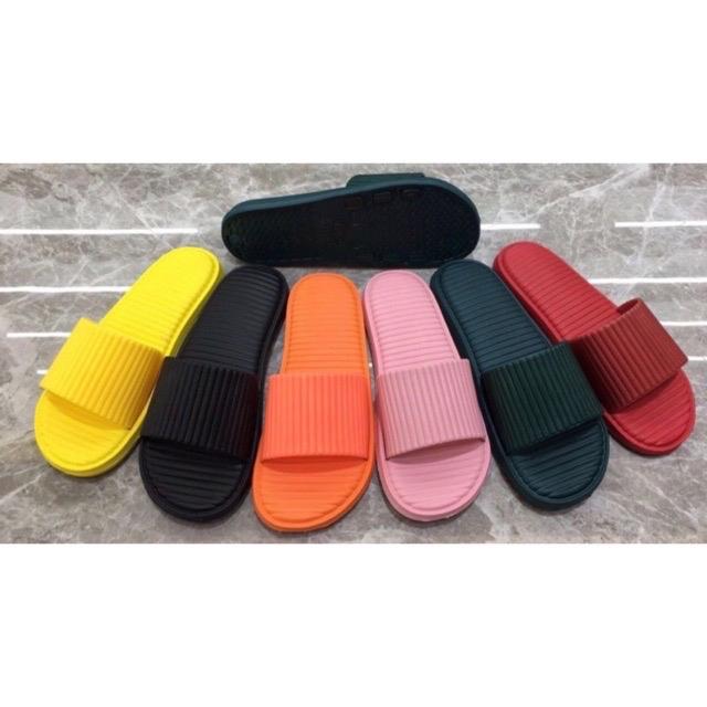 Dép trơn sọc nhiều màu DéP Slipper Đế Bằng Quai Ngang Dép Lê Nam
