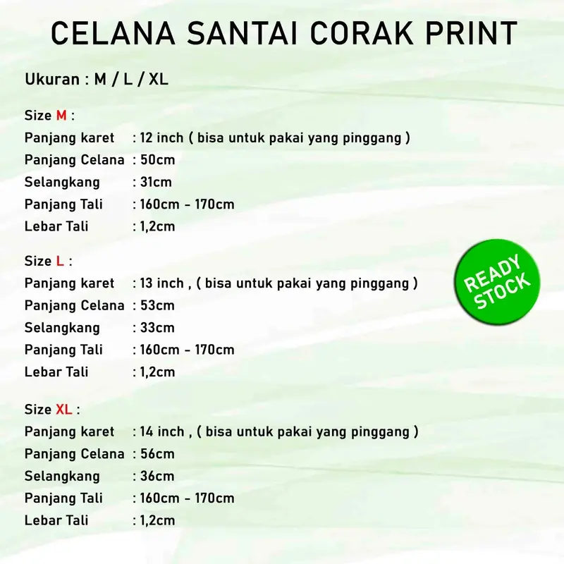 Celena santai print Abstrak  Corak Bbk Premium Celana Karet 8