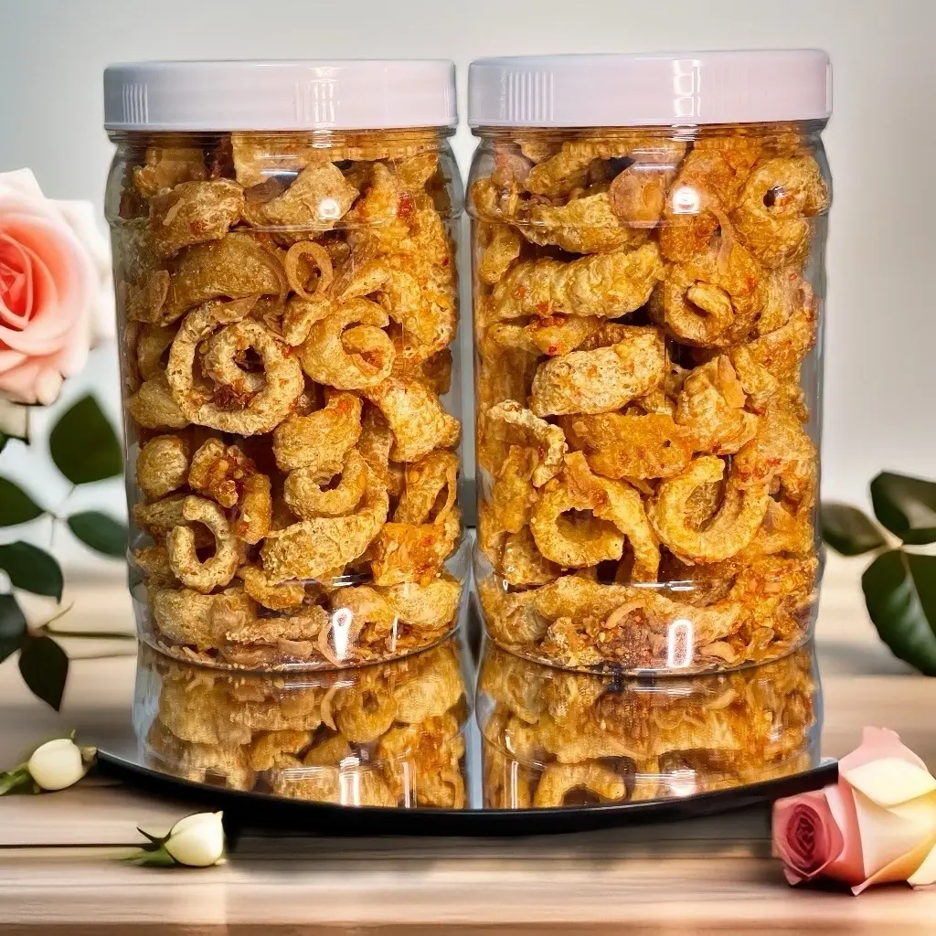 2 hộp vừa da heo chiên nước mắm tỏi ớt Cay mỗi hộp 200g  Snack Ăn Vặt Food