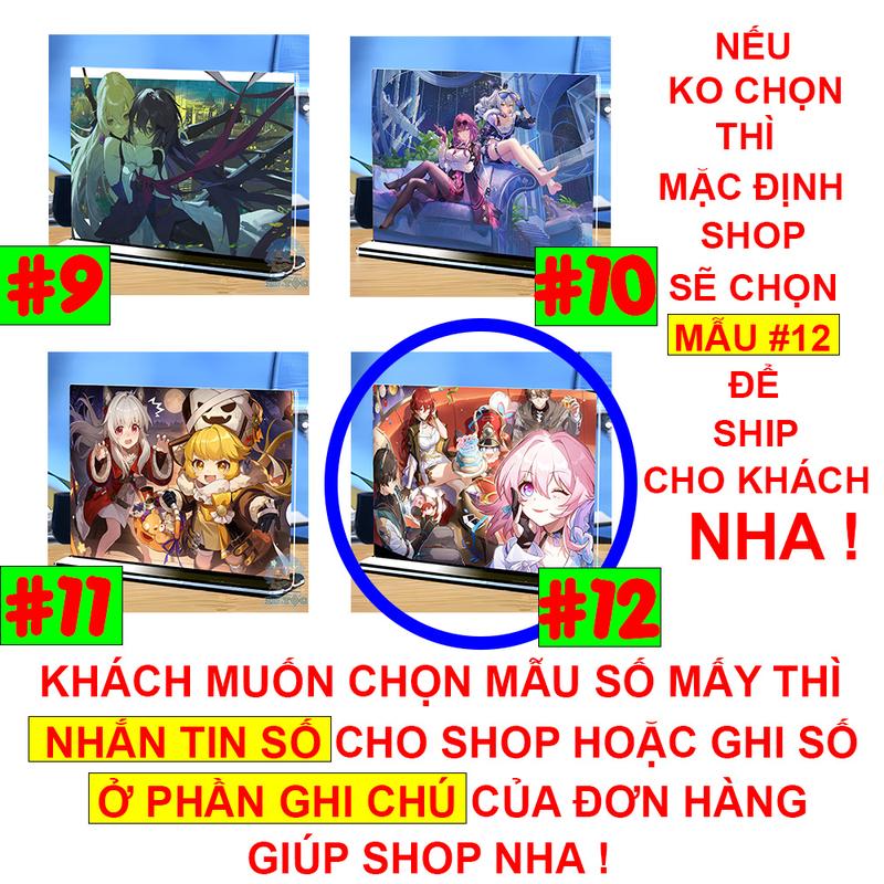Khung ảnh Mica trong suốt Kích thước A4,A5 In hình Kafka, Silver Wolf Game Honkai: Star Rail (1) đế lùa màu đen 6