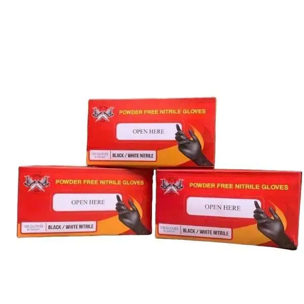 ( Cam Kết Đủ 1 hộp 100 Chiếc ) Găng tay cao su  không bột màu Đen có nhám ở đầu tay Rửa Bát Chống Nước bao  tay  tế 1