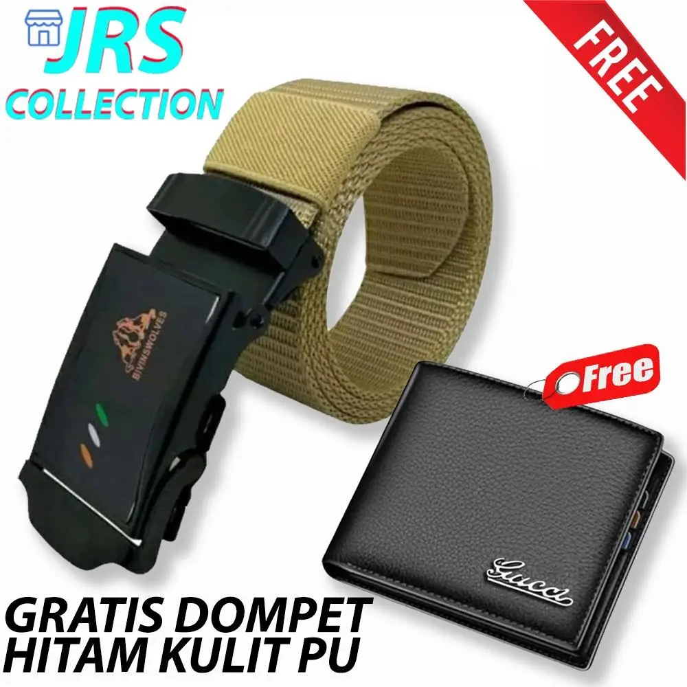 BELI 1 GESPER GRATIS 1 DOMPET HITAM KULIT!! Gesper Pria/Sabuk Pria/Ikat pinggang Pria Gesper Kanvas Sabuk Murah Sabuk Nilon Ikat Pinggang Kanvas Gesper Jepit + Dompet Hitam