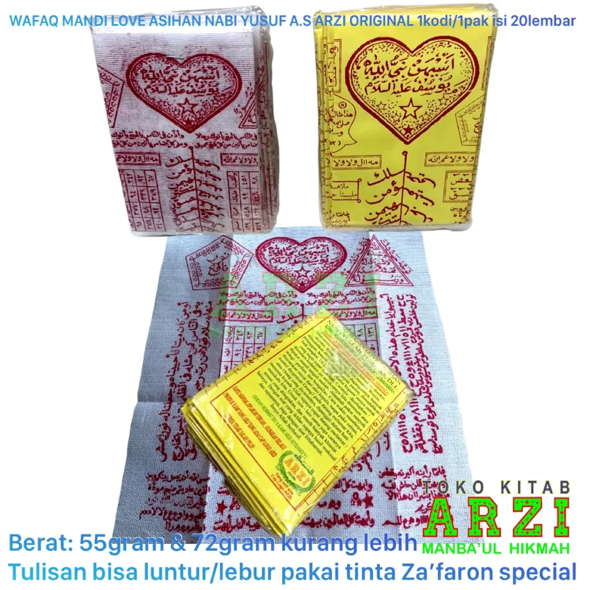 AZM AZ WFQ Kertas Celup Love Kain Celup Love ARZI 1 kodi isi 20 lembar Plastik