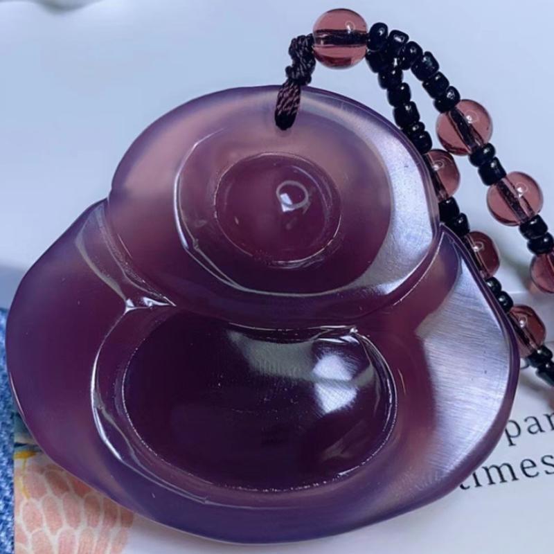 Product Introduction of Mặt Dây Chuyền Phật Di Lặc Chalcedony Màu Tím Hoàng Gia, Chất Liệu Tự Nhiên, Thời Trang Nữ, Phật Bụng To Quà Tặng Tinh Tế Cho Bạn Gái 3