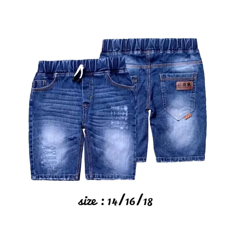 celana jeans pendek anak bio wash C&R 5-8 tahun 0