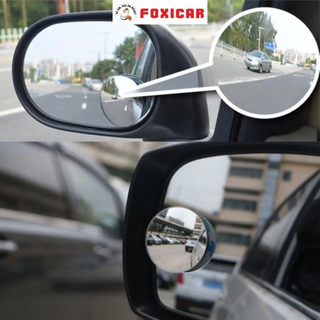 Gương cầu lồi gắn gương chiếu hậu cho xe hơi, cố định không xoay, loại bỏ điểm mù- FOXICAR