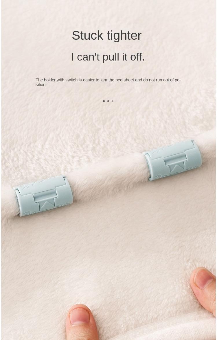 Product Introduction of Bed Sheet Fastener - No-Pin Quilt Clips, Anti-Slip and Anti-Shift Bed Sheet and Duvet Fixing Clips, Upgraded Version 5