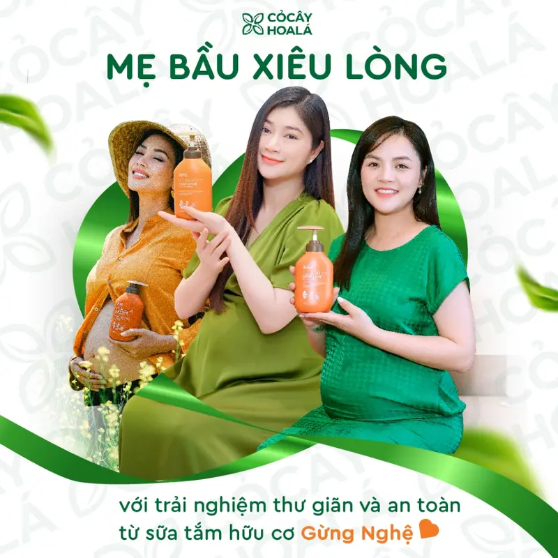 Sữa Tắm  Hữu Cơ Thảo Gừng Nghệ Cỏ Cây Hoa Lá Sữa Tắm Cho Bà Bầu Và Mẹ Sau Sinh Chai 500gr 2