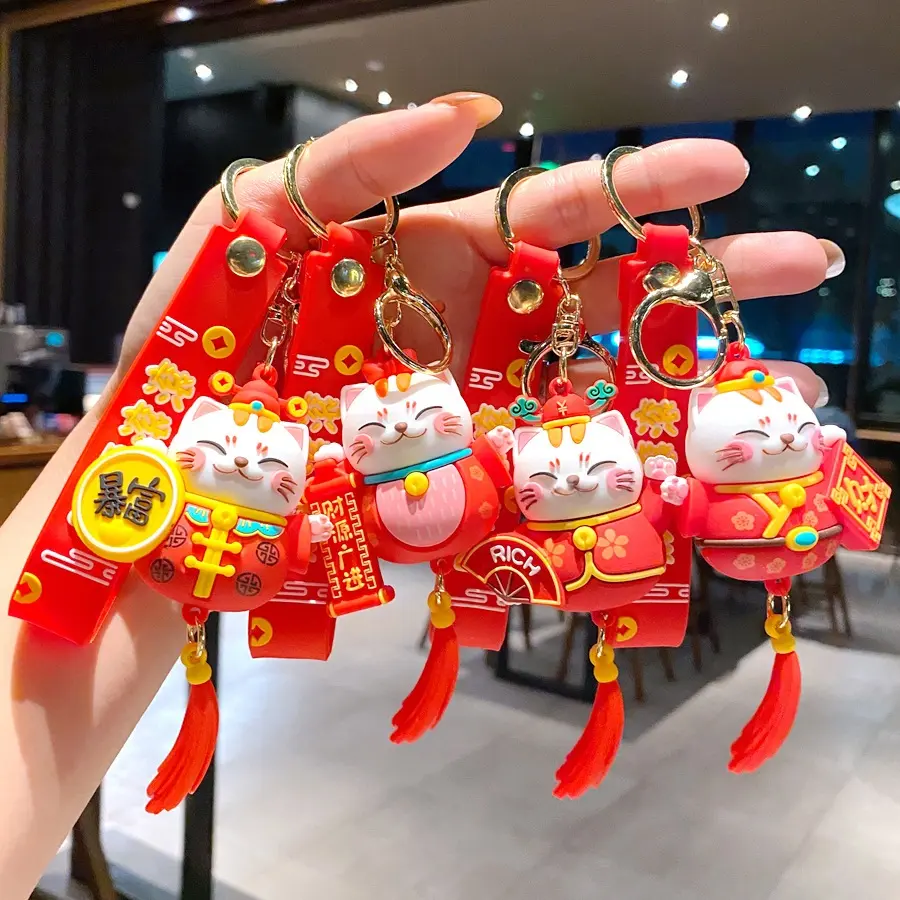 Gantungan Kunci Kucing Keberuntungan China / Aksesoris / Souvenir / Bandul