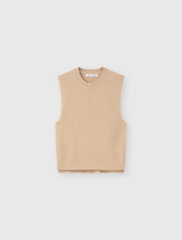 Áo len gilet bé gái CANIFA cổ tròn basic 1TE24W004