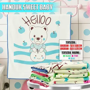 Handuk Mandi Anak Sweet Baby Microfiber Halus Cepat Meresap 50x100cm