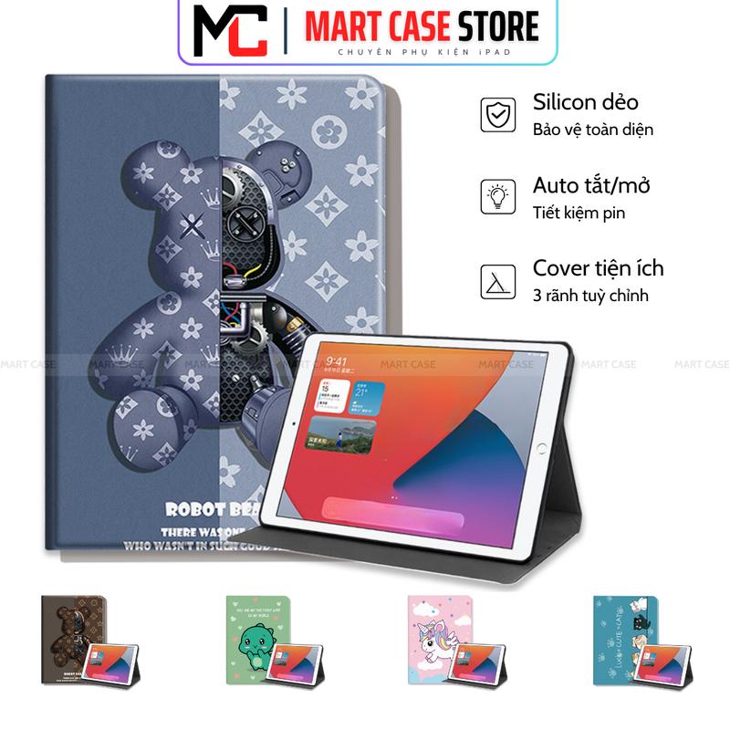 Ốp iPad Silicon Gấu nâu cute chất đẹp Air 1-2-3-4-5-6-7/Gen 5-6-7-8-9-10-11/Pro 11-9.7-10.5/Mini 1-2-3-4-5-6-7 -MART CASE