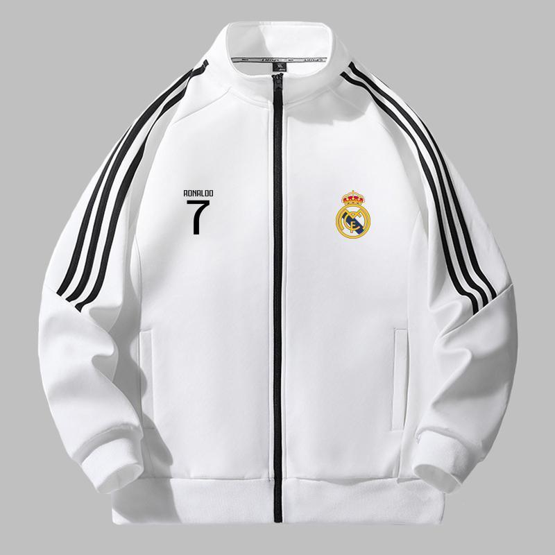 Product Introduction of Áo thun nam, phong cách No.Áo Khoác Thường Ngày Real Madrid, 7 Chiếc Huy Chương Châu Âu, Thích Hợp Cho Mùa Xuân Và Mùa Thu, Áo Khoác Mỏng Trẻ Trung, Áo Len Quần Áo Thể Thao Thường Ngày Menswear 6