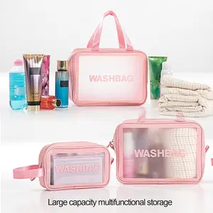 PVC Tas Kosmetik Transparan – Travel Organizer Makeup Ringan, Anti Air, Muat Kuas & Skincare, Praktis Masuk Koper, Pilihan Stylish untuk Wanita Aktif Modern 031