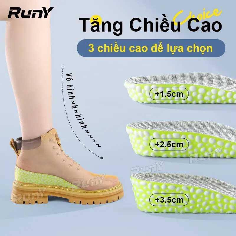 Miếng Lót Giày Tăng Chiều Cao, Đệm Khí, Miếng Đệm Nửa, Chèn Mềm, Thích Hợp Cho Giày Tăng Chiều Cao, Thể Thao, Bóng Rổ, Bảo Vệ Gót Chân độn nam 0