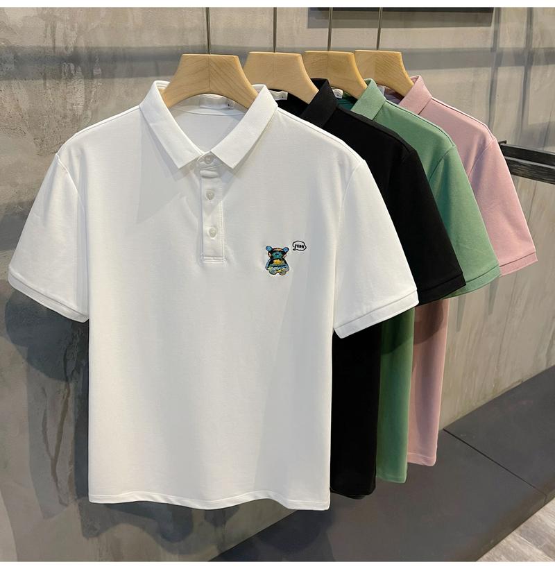 Product Introduction of New Bear Embroidery Polo Shirt Simple Fashion Men's Top 18