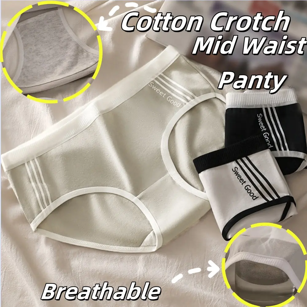 Quần Lót Nữ, Cạp Thường, Chất Liệu Cotton, Đáy Quần, Thân Thiện Với Làn Da, Eo Đàn Hồi Cao, Kiểu Brief Có Dây Đeo, Thiết Kế Liền Mạch, Thoáng Khí, Thích Hợp Cho Bé Gái Voi Women Thun Trắng
