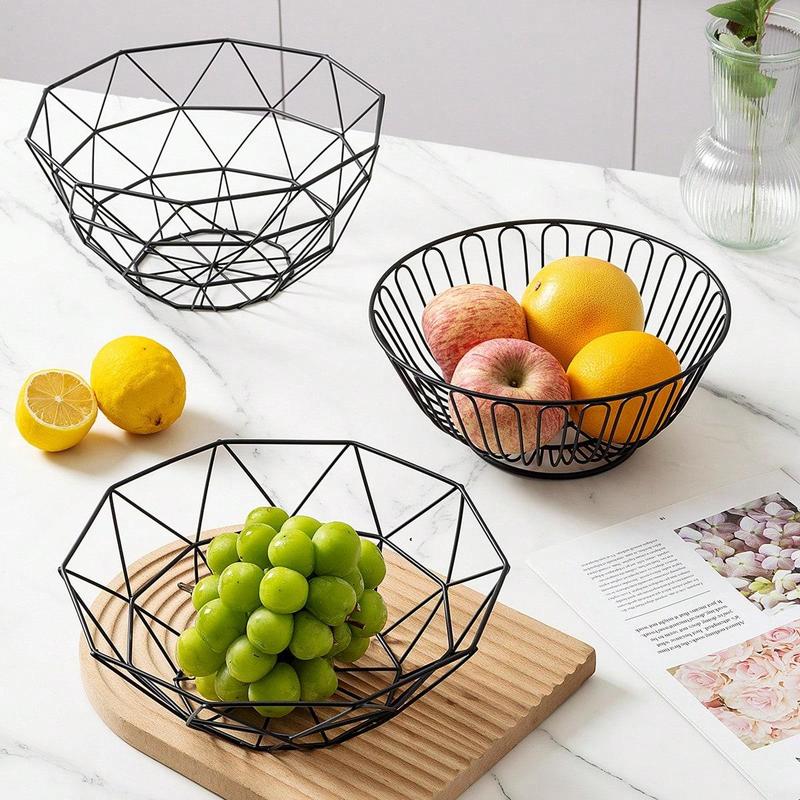 Product Introduction of Hollow Out Design Fruit Basket, 1 Count Modern Fruit Bread Snack Sundries Storage Basket, Creative Fruit Bowl for Home Kitchen Dining Room, Organizer 0