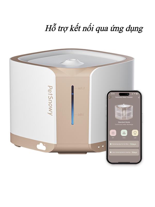 [Petsnowy] Đài phun nước tự động cho mèo, máy uống nước tự động cho chó mèo thông qua app điện thoại 7
