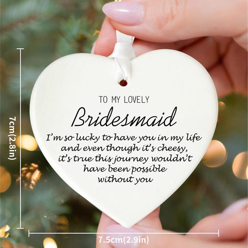 Product Introduction of Ceramic Heart Shaped Ornament, Bridesmaid Gift, Bridesmaid Decoration, Party Gift for Bridesmaid, Wedding Party Favors 1