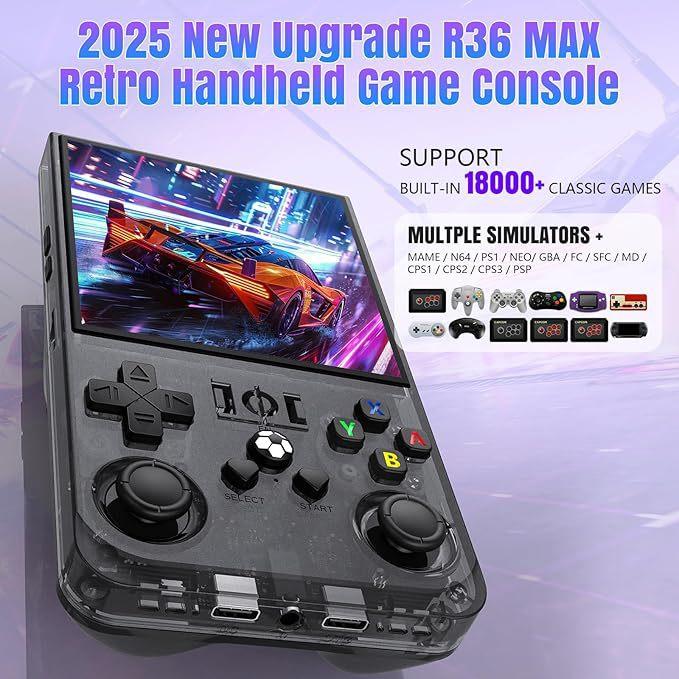 Máy chơi game cầm tay R36s MAX màn hình 4.0 inch – Hỗ trợ PSP, GBA, game cổ điển – 2 cần điều khiển
