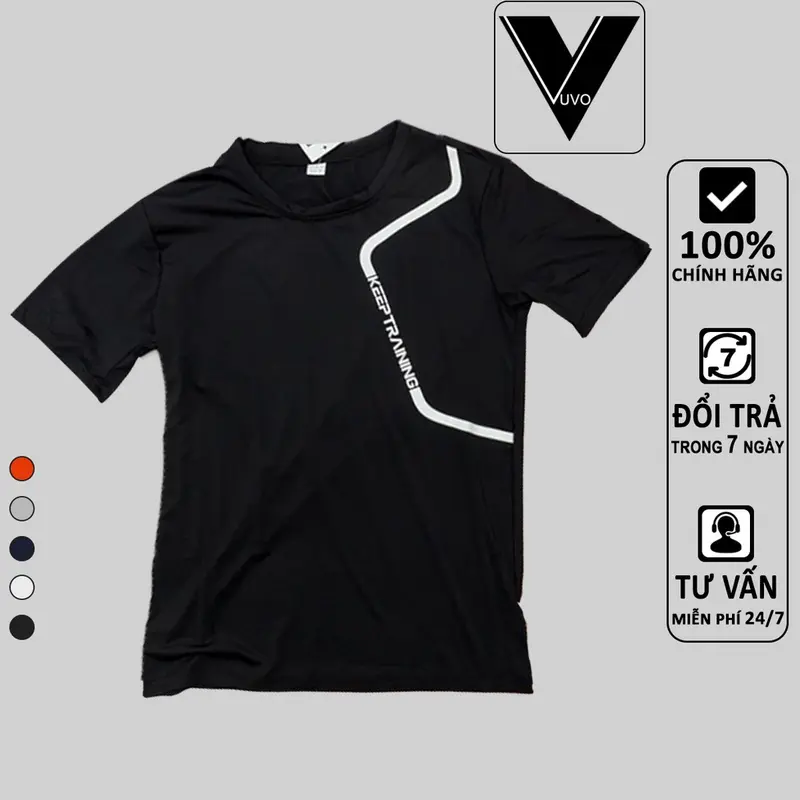 Áo Thun Thể Thao Nam Keep Training Chất Mát Mịn Vuvo Official Sport Tập Thể Dục 3