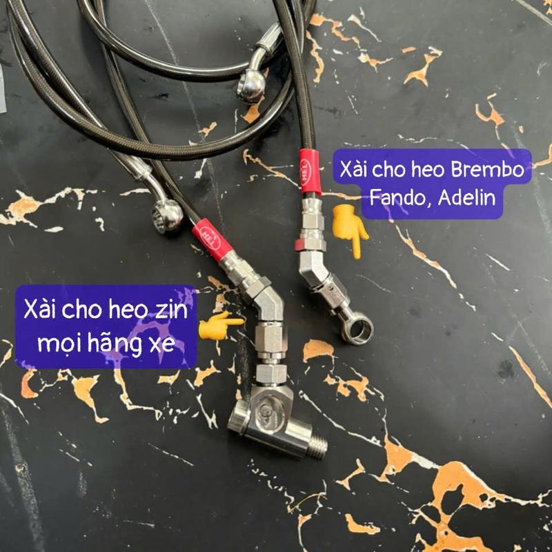 Dây dầu thắng đĩa đầu 45độ thương hiệu Hell, dùng để thay thế và lắp đặt cho nhiều dòng heo đồ chơi (heo brembo, heo fando)