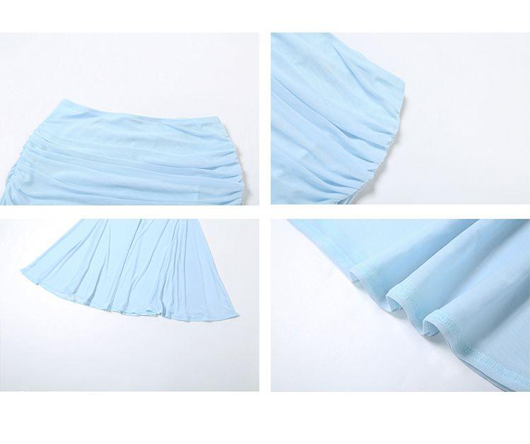 Product Introduction of 2025cutenew Sweet Cool Wind Mist Elegant Light Yarn All-Match Fishtail Skirt Women's Zip Tube Top Slimming Vest Short Top 9