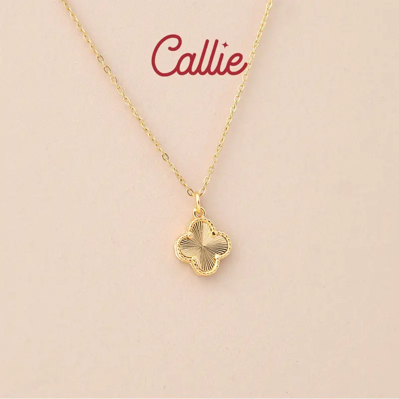 Callie 14k Gold Plated Mini Gold Clover Necklace Shop Callie