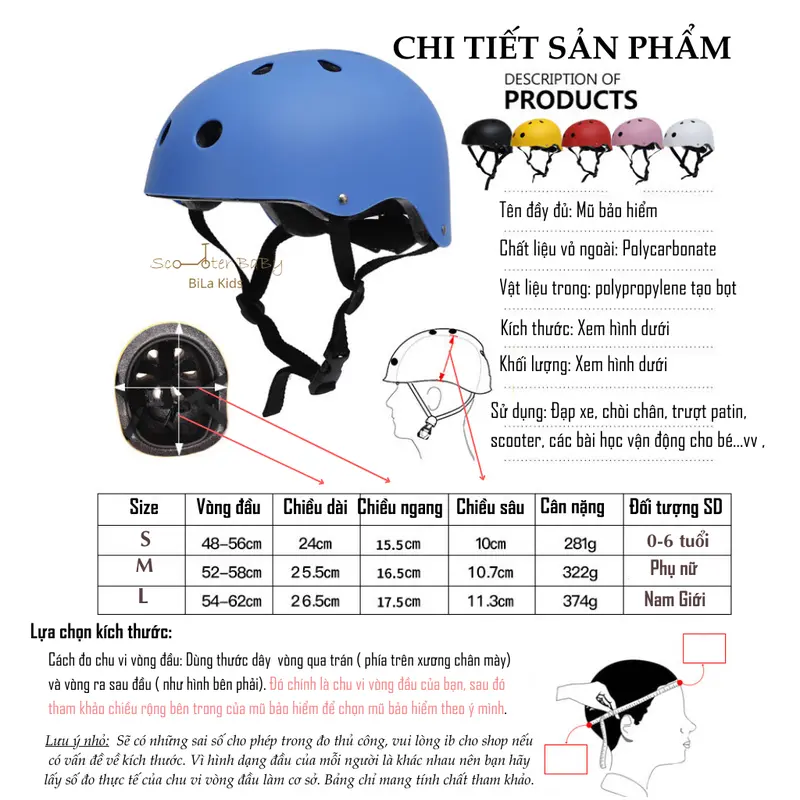 Mũ Bảo Hiểm BILA KIDS Cho Bé Trượt Patin, Đạp Xe Phụ Kiện Học Sinh 5