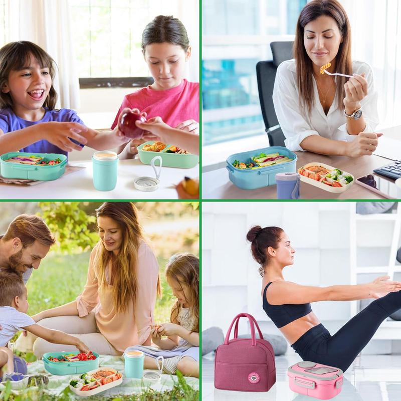 Multi-grid Lunch Box with Spoon, 1/3pcs Portable Food Container Set, Lunch Box & Bento Box for School Office Outdoor Picnic 8