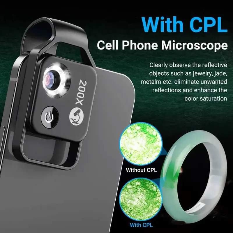 Lensa Makro 200X Fotografi Profesional Telepon Lensa Kamera lampu led Lens 3