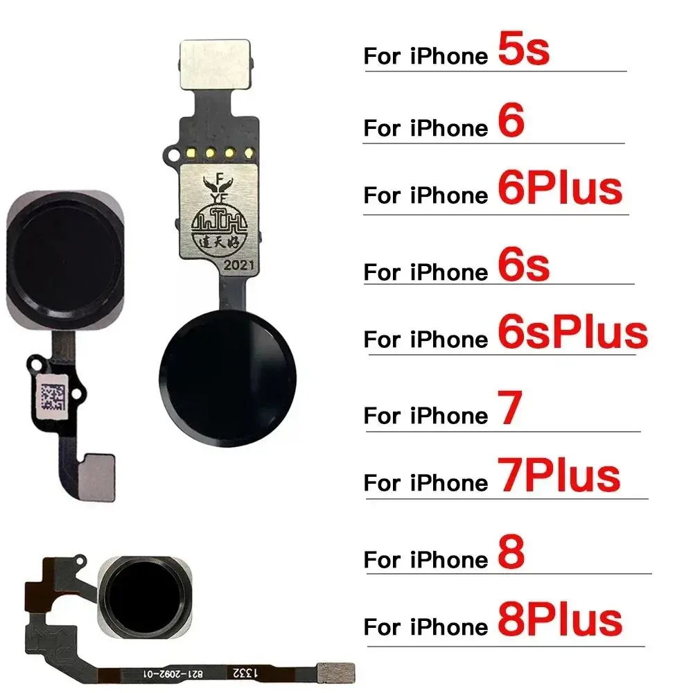 Thay thế linh hoạt nút Home, dành cho iPhone 5s, 6, 6s, 6sPlus, 7, 8 Plus, với cáp linh hoạt phím chính Menu, chống dính vân tay