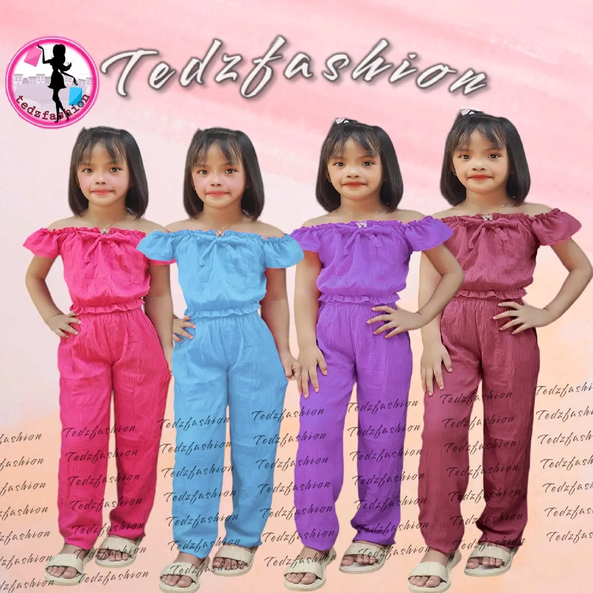 Tedzfashion ET  Ellien terno ruffle top fit 5 up to 7 yrs old
