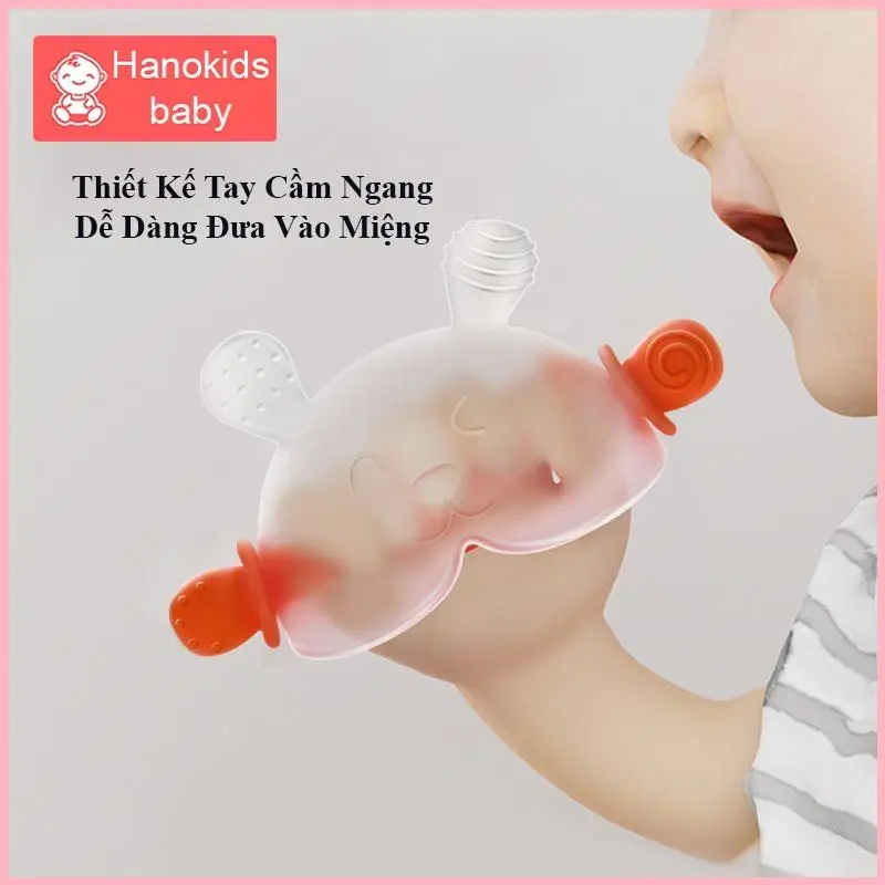 HAPUFSHOP Gặm Nướu Hanokids Cho Bé Cầm Tay Cao Cấp, Đồ Chơi Ngậm Nứu Chất Liệu Silicone Dễ Thương Siêu Mềm An Toàn Cho Trẻ Sơ Sinh 6