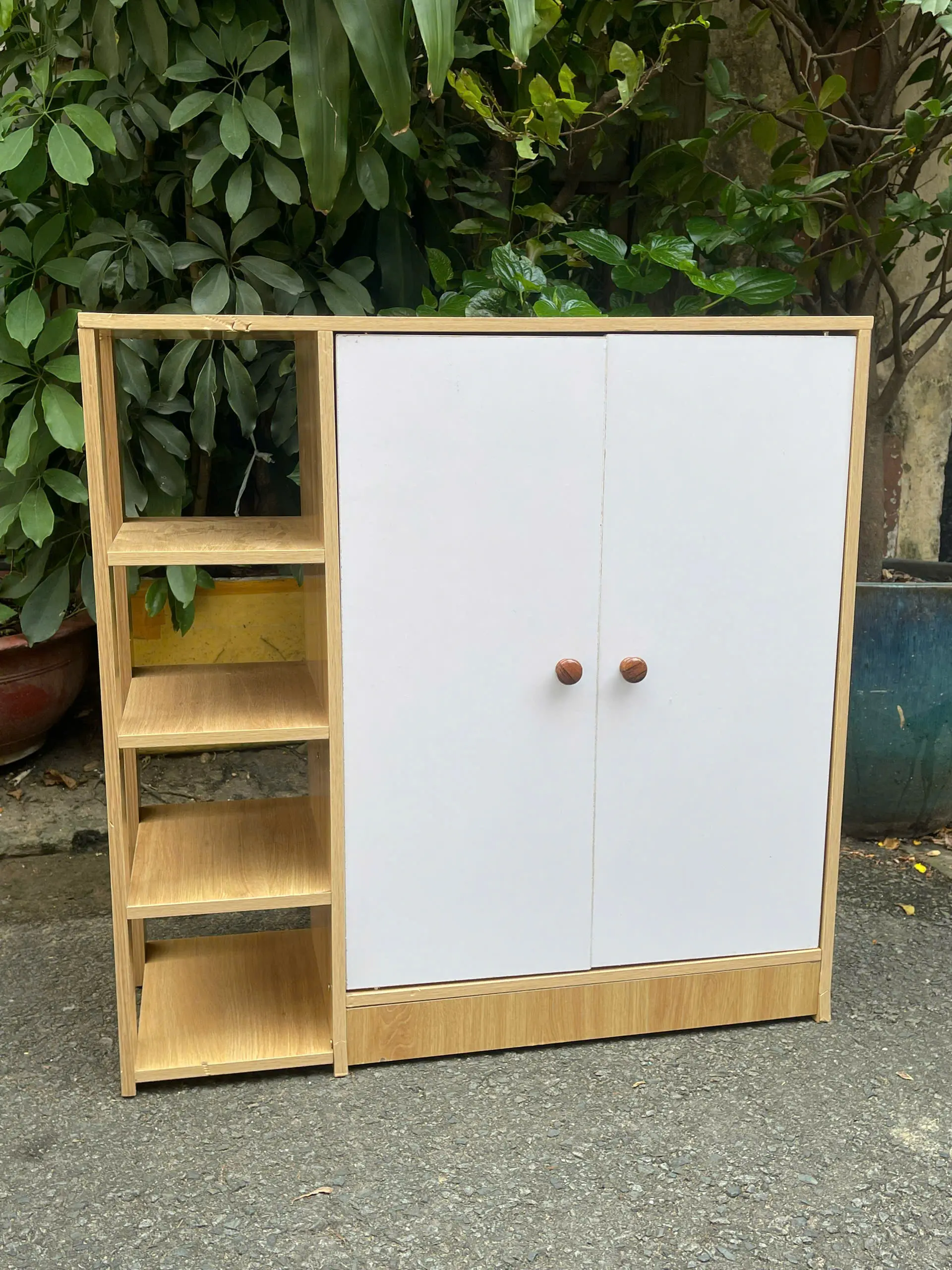 Tủ giày gỗ 2 cánh 2 GIAN MÀU TRẮNG tủ kệ giày gỗ phong cách hiện đại trang trí nhà