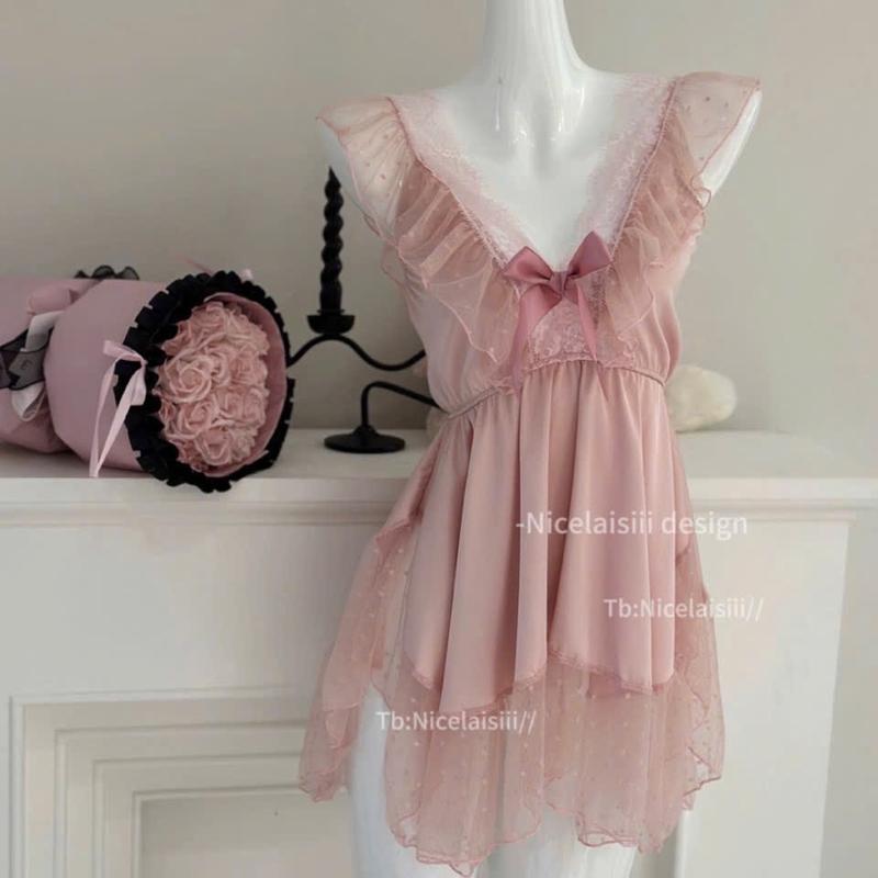 [ĐN05] - Váy Ngủ Xinh Phối Ren Mềm Mại 8
