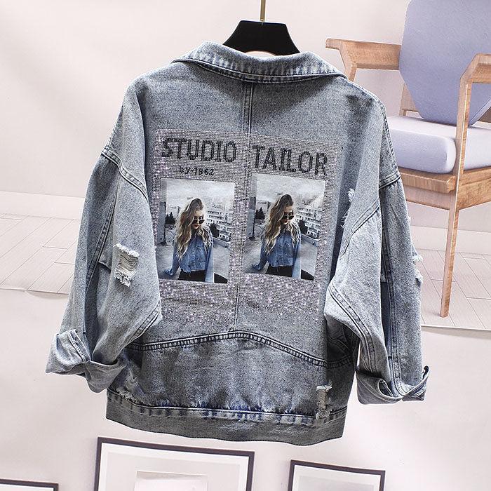 Áo Khoác Denim Thêu, Phổ Biến Trên Internet, Dành Cho Nữ, Dáng Rộng Vừa Vặn, Phong Cách Hàn Quốc, Thích Hợp Cho Mùa Xuân Và Mùa Thu, Thiết Kế Bạn Trai, Thời Trang Ngắn Công Nghiệp Nặng, Xu Hướng Châu Âu, Hàng Mới Về Năm 2021 Top Women Jacket 7