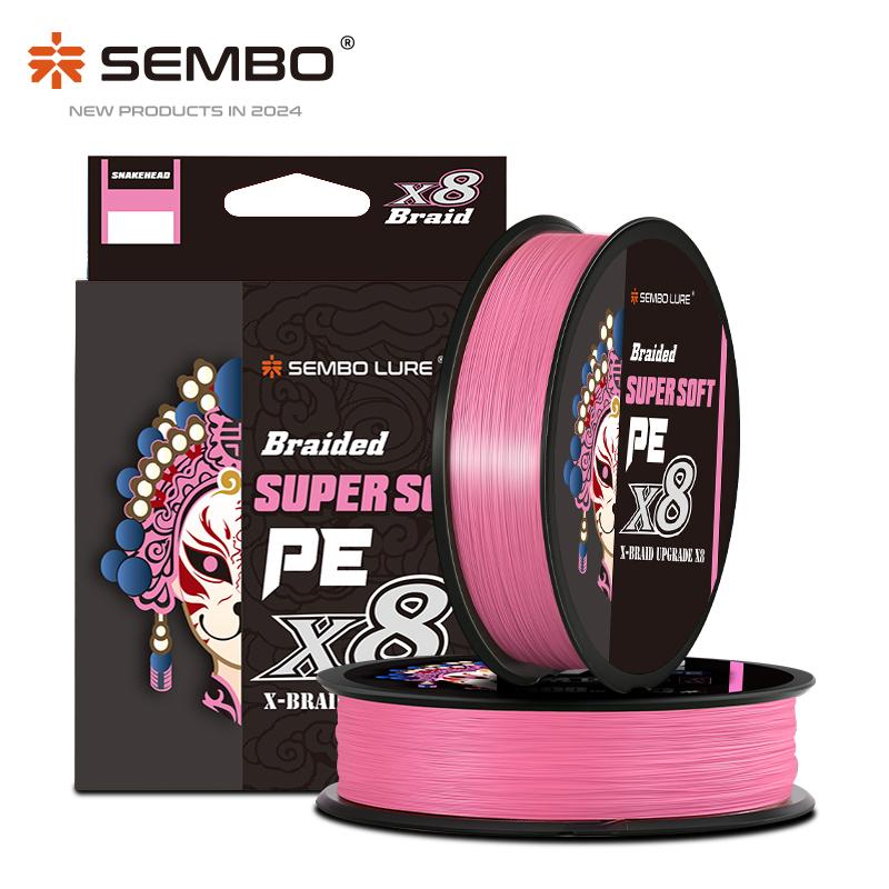 Dây PE câu cá SEMBOLURE màu hồng X8  siêu mịn mượt  siêu bền chất lượng cao  chuyên câu lure  ném xa dây câu biển