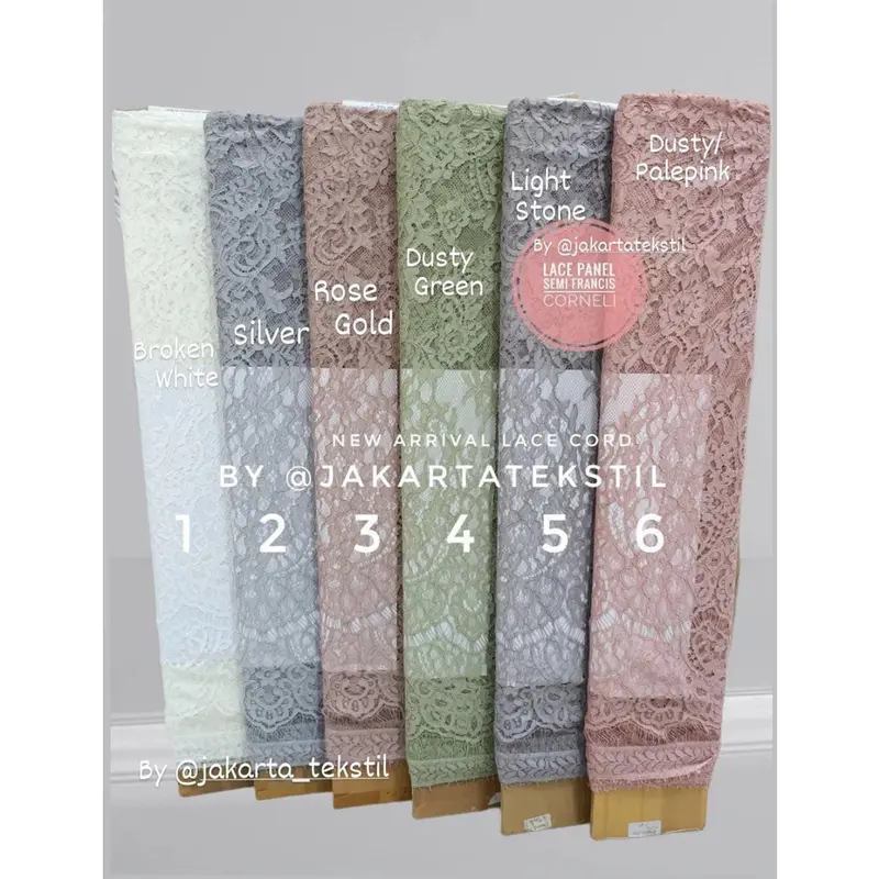[ 453 ] KAIN LACE BROKAT PANEL SEMI FRANCIS SOLTIS CORNELI (Harga per 2.5meter x 1.45m) 0