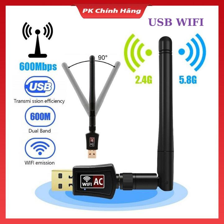 USB Wifi USB thu Wifi Có Anten không dây 5GHz 2.4GHz 150-600 Mbps cho máy tính/laptop, tiện dụng, khoẻ,bảo hành 12 tháng