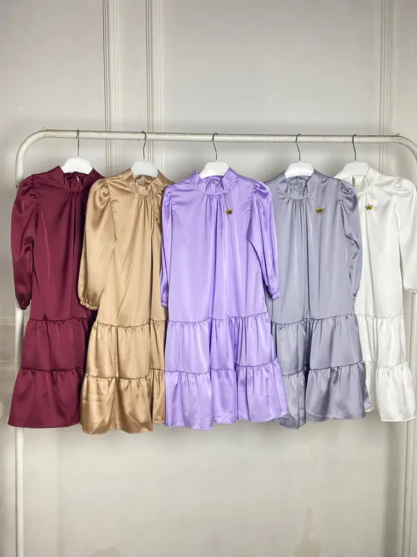 Gamis Najwa bahan Armani silk ANAK Muslim Nyaman Baju Dress 3