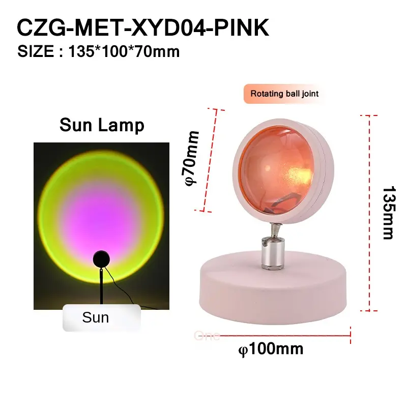 Đèn Bàn Mini Đèn Hoàng Hôn, Màu RGB, Đèn Tạo Không Khí Ảnh, Đèn USB, Đèn Hoàng Hôn, Đèn Hoàng Hôn Đỏ 6
