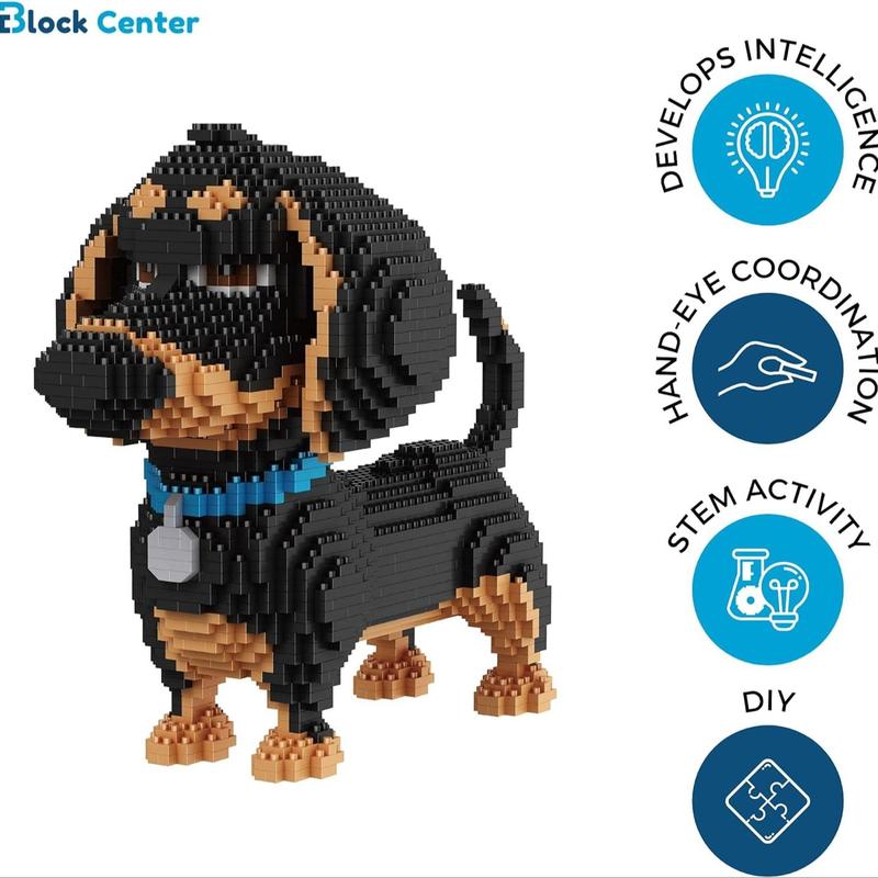 Cartoon Dog Building Blocks Toy, 1 Set Creative Model Desktop Ornament, Educational Assembly Toy for Adults and Kids, Building Sets, Gift for Her, Men's Gift 3