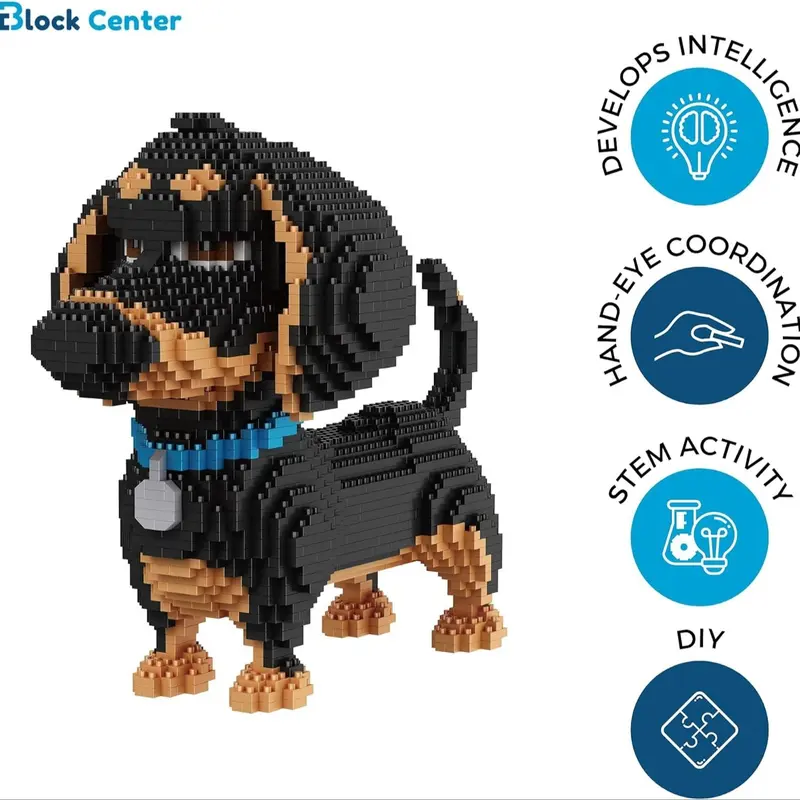 Cartoon Dog Building Blocks Toy, 1 Set Creative Model Desktop Ornament, Educational Assembly Toy for Adults and Kids, Building Sets, Gift for Her, Men's Gift 2