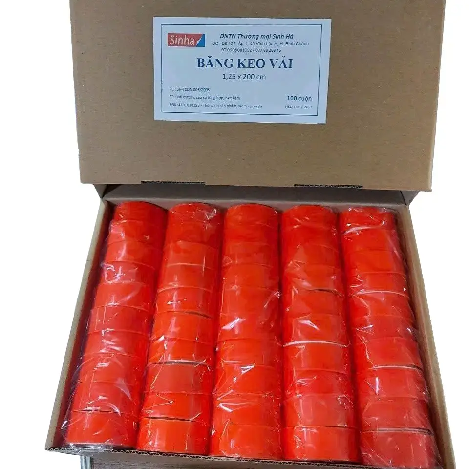 Băng keo vải, băng keo liên kết, băng cựa gà Shinha. Hộp 100 cuồn