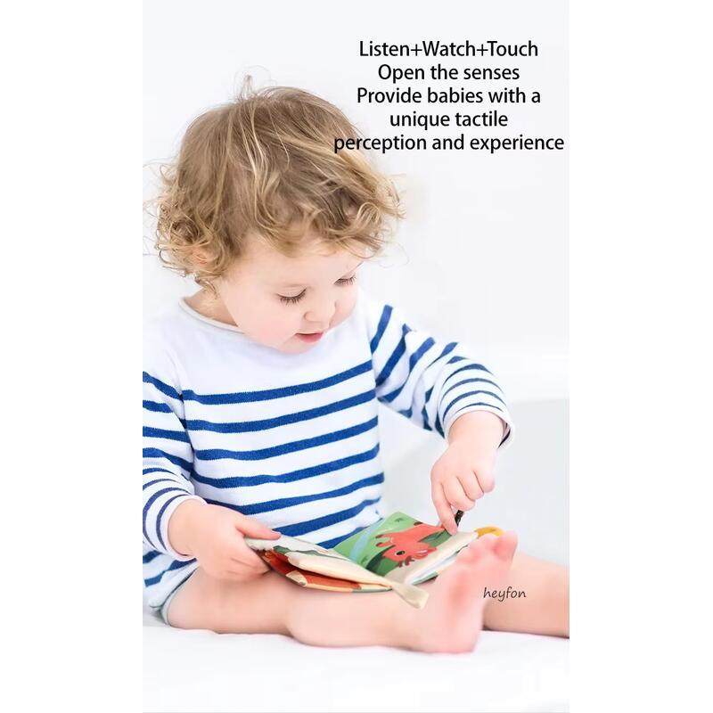Product Introduction of Dinosaur Tail Book Soft Cloth Touch Feel Baby Books 0-6 Months Teething Carseat Early Learning Education Toys Gift 2