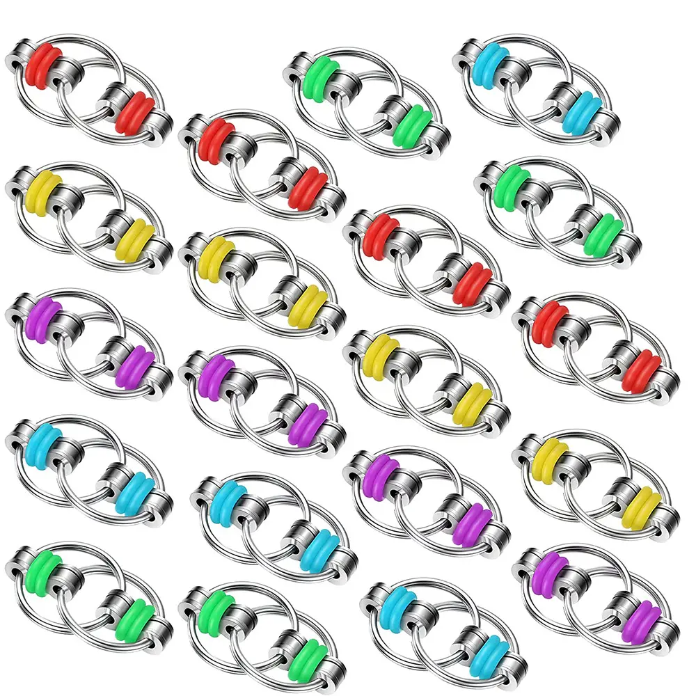 Fidget Cube Vent Bicycle Iron Chain Decompression Metal Keychains Decompression Chain